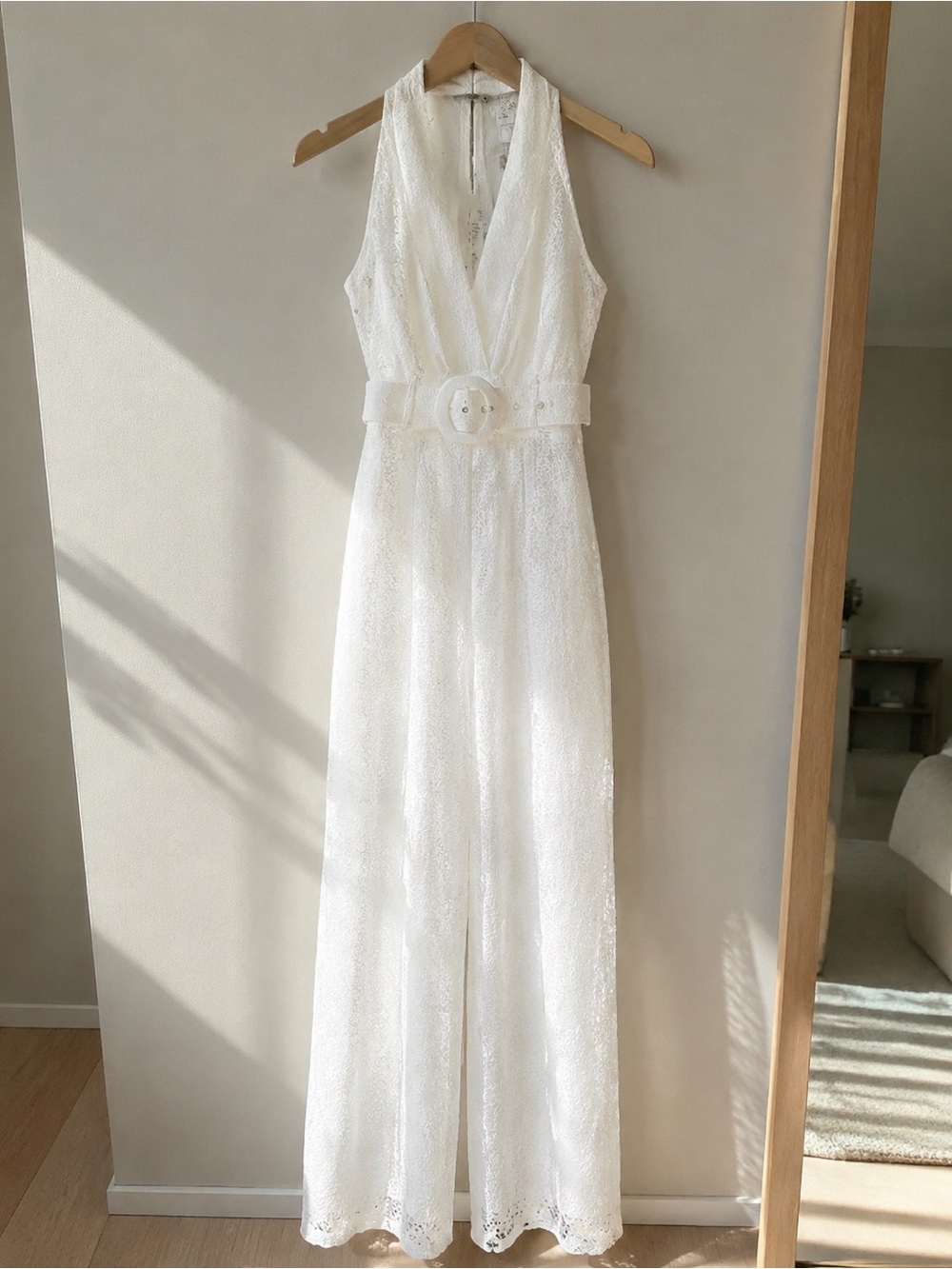 Zimmermann Ivory Lace Halter Maxi Dress with Belt - Picture 4 of 4